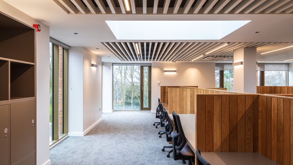 Open Plan Study Space With Acoustic Ceiling