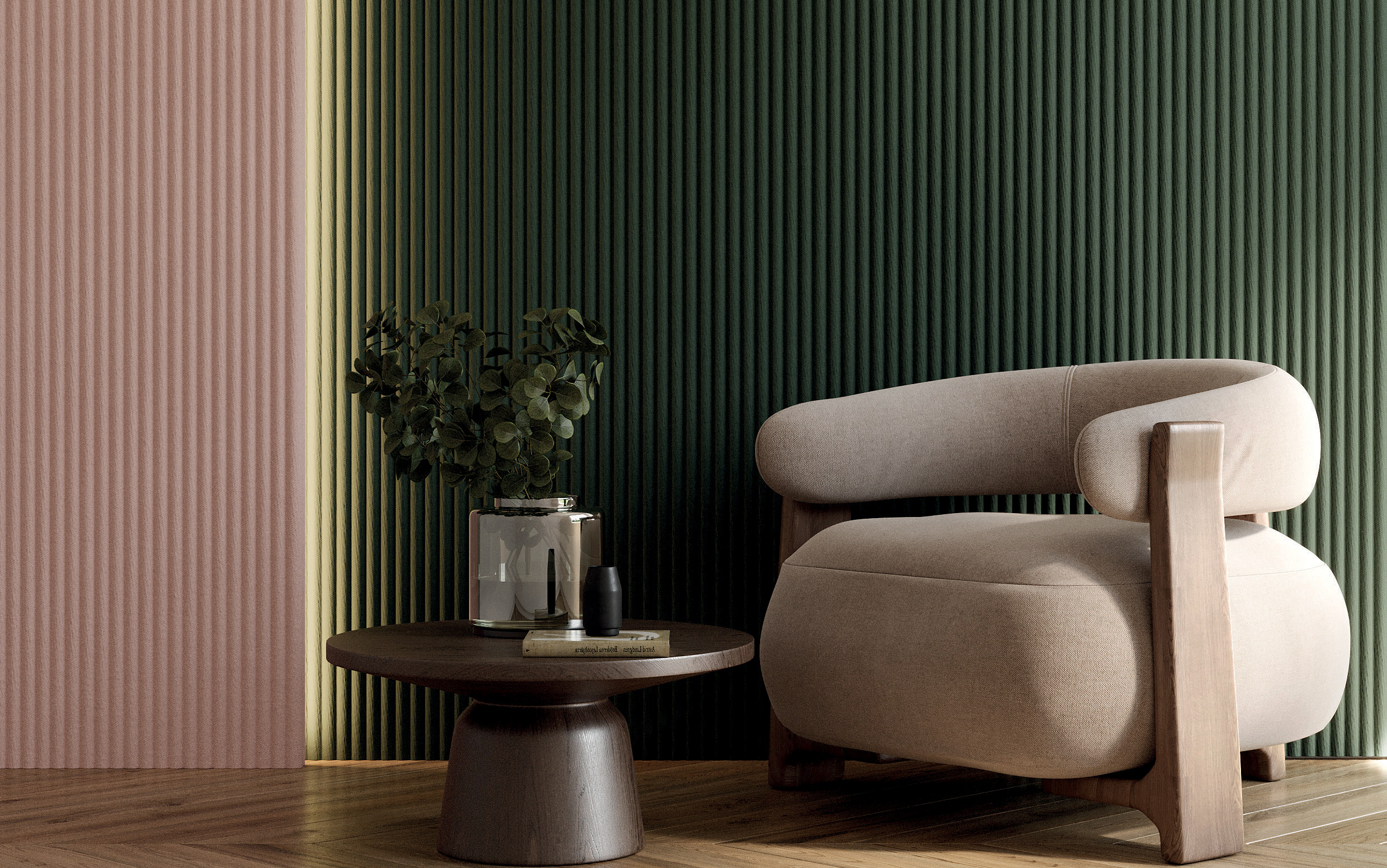Linear acoustic wall and ceiling panels
